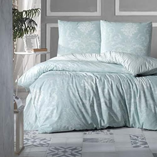 ZIRVEHOME Bettwäsche 155x220 cm. 4-teilig Set 100% Baumwolle Bettbezug 155x 220cm Kissenbezug 80x80cm Renforcé Bettwäsche-Sets 155x220 mit Reißverschluss Alone V2
