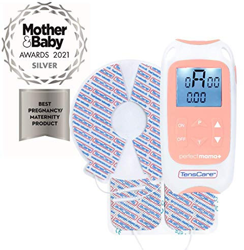 TensCare Perfekte Mama+ TENS-Einheit zur Schmerzlinderung während der Geburt, zeigt die Dauer der Wehen und misst die Dauer der Kontraktionen