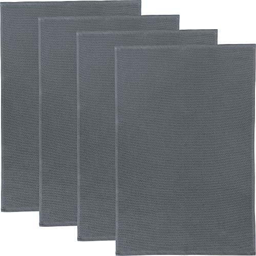 Erwin Müller Reinigungstuch, Putztuch, Multifunktionstuch 4er-Pack grau Größe 50x70 cm - saugstark, zum Putzen oder Staubwischen, robust und langlebig, mit Frottierseite