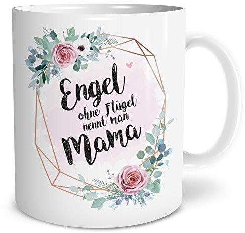 OWLBOOK® Engel Mama Tasse mit Spruch | Geschenke für Mama zum Geburtstag Muttertag als Geburtstagsgeschenk Muttertagsgeschenke | Kaffeetasse aus Keramik 300 ml