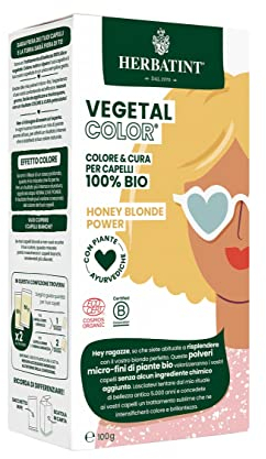 Herbatint Vegetal Color Honey Blonde Power, Honigblond | Pflanzliche Haarfärbung auf Basis von Henna und ayurvedischen Kräutern, 100% natürlich und biologisch – 100 Gramm