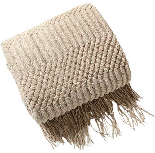 Strickdecke, leicht und bequem, geeignet für Bett und Sofa (hellgrau)