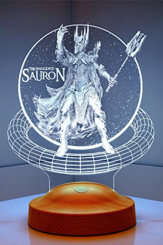Sentidos Herr der Ringe LED-Nachtlicht Geschenke Lampe mit Namen Gravur Personalisiert Geburtstagsgeschenke Schreibtischlampe (Der Herr der Ringe - Sauron)