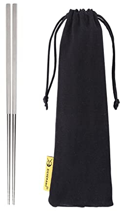 SILVERANT Baguettes de Camping Portables en Titane - Longs - 228 mm