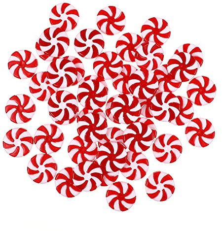 GALPADA 50 Stück Süßigkeiten-weihnachtsdekorationen Weihnachten Swirl Candy Ornament Weihnachtsdekorationen Mit Süßigkeiten Anhänger Für Weihnachtssüßigkeiten Schokoriegel Süss Acryl Kind