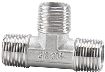 GatherTOOL Raccordo a T a 3 Vie con Filettatura Maschio/Femmina/Maschio 1PC 1/4 3/8 1/2 3/4 1 2 BSP filettato SS304 Acciaio Inossidabile Multifunzione (Color : 8, Size : 1/4)