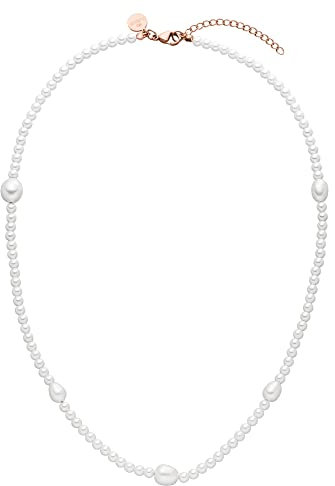 Purelei® Glace Kette (Rosegold), Wasserfeste Perlenkette für Frauen, Kette aus Edelstahl, Geschenk für Frauen, 50-55 cm Länge verstellbar