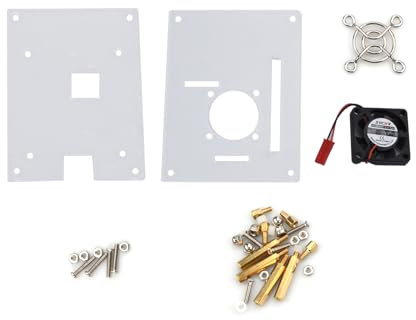 NATEFEMIN Half-Open Design Arcylic Clear Case Box Enclosure Powerful Fan Heatsink Kit For Raspberry Pi 3/2 Model B/B+ Accessory