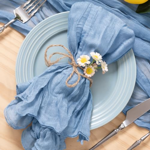 MLMC Seihtuch-Servietten, Boho, rustikal, Gaze, waschbar, 53,3 x 53,3 cm, für Hochzeit, Brautparty, Geburtstag, Jahrestag, Abendessen, Dekoration, 24 Stück