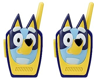 ekids Bluey Toy Walkie Talkies for Kids, Static Free Extended Range Indoor and Outdoor Toys, Bluey Toys for Toddlers