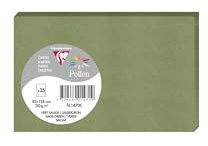 Clairefontaine 1470C - Packung mit 25 Einzelkarten Pollen 8,2x12,8 cm 210g/m2, ideal für Ihre Einladungen und Korrespondenz, Salbei, 1 Pack