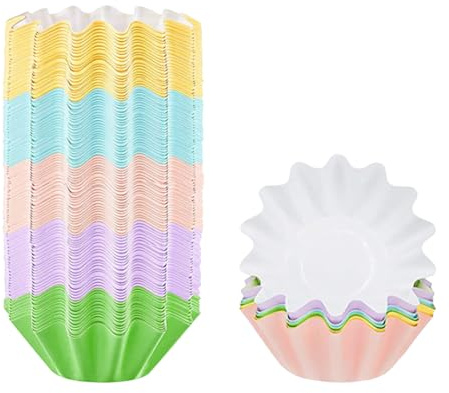 HugeDE 50 Pcs Wax Melt Liners Scented Wax Melt Cups Small Candle Wax Warmer Liners Wax Tray Liners Wax Melter Liners Candle Warm Liners Multicolored