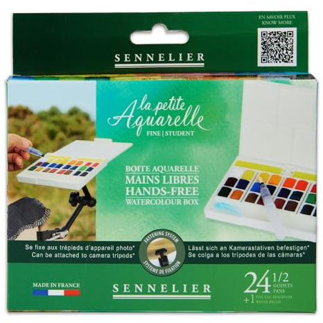 BOITE AQUARELLE MAIN LIBRES 24 1/2 GODET