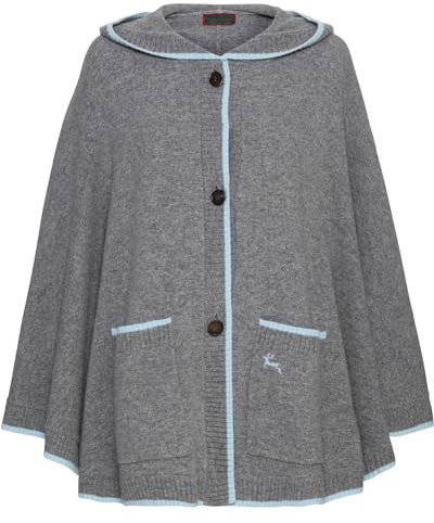 Reitmayer Poncho mit Kapuze Grau/Blau S