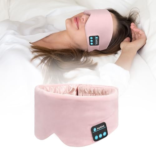 Joythink Sleep Headphones Headband Silk Sleep Mask Adjustable Earbuds Wireless Bluetooth 5.3 Sleeping Eye Mask Travel Airplane Meditation Night Shift Music Eye Cover