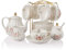 Sweejar Home Porcelain Tea Set Royal Family 225 ml to Cups and Saucers with Teapot Sugar Bowl Milk Ceramic Tea and Coffee Cups (Rose Flower)