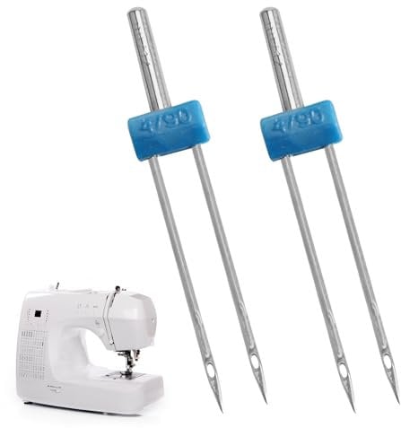 2pcs Twin Needles for Sewing Machine 4.0/90 Stretch Machine Double Twin Needles Pins Sewing of Two Seams for All Household Sewing Machine with Zigzag Function