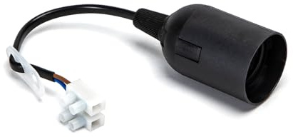 E27 Lampenfassung aus schwarzem Kunststoff mit Klemmleiste, 3er Set, ideal für Elektroinstallationen und Beleuchtungsprojekte.