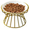 Cuencos elevados para gatos | Cuenco elevado de cerámica para gatos apto para bigotes - Cuenco para gatos con soporte de metal, soporte elevado para comederos de gatos, plato de cerámica poco profundo