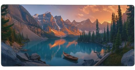 See Mauspad XXL 800x400x3 mm, Groß Gaming Mauspad Berg Mousepad Vernähte Kanten, rutschfeste Gummibasis und Wasser Resistent Weiche Oberfläche, zubehör für Maus und Tastatur, Zimmer Büro Deko G580