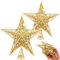 2 pcs Estrella Arbol de Navidad Oro,Estrella Navidad Purpurina,Estrella para Arbol de Navidad Alambre de Metal Aplicable a Hogares,Navidad,Ideal Decoracion Arbol Navidad Accesorios