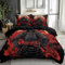 CozyRest Bettwäsche Set 155 x 220 cm Schwarzer japanischer Samurai Wendebettwäsche Drucken Bettbezug 3teilig mit Kissenbezug 80x80 cm, Bettwäsche Bettbezug mit Reißverschluss