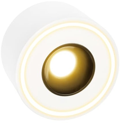 URing LED Aufbauspot Weiß - Extra Flach - Ø97x55mm - Aufbauleuchte LED 8W 1680LM - 3000K Warmweiß - Rund Aufbaustrahler 230V, Deckenspots aus Aluminium, Aufputz Deckenstrahler