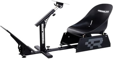 Rebblers Rookie Kart Simulator Cockpit Simulatore di Guida Kart Compatibile con Tutti i Volanti e i Pedali per PC e Console Completamente Regolabile Con supporto cambio e Tappetino in Gomma