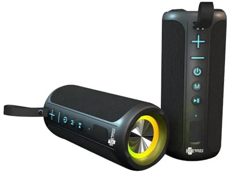 GTones | Bluetooth Speaker Portable Wireless Speaker with 30W Enhanced Bass | TWS | Bluetooth 5.1 | IPX6 Waterproof | RGB Lighting Effects | 12 Hour Playtime | for Outdoor Activities | Travel (Black)