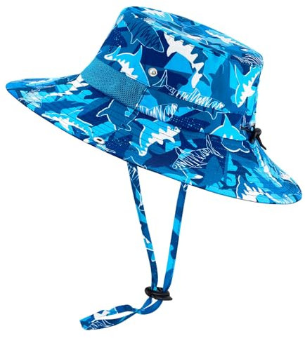 WAWSAM Sonnenhut Verstellbarer Kinder Sonnenhut (DE/NL/SE/PL, Alter, 4 Jahre, 12 Jahre, Blau)