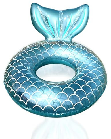 Bouée Piscine Gonflable Enfant,70cm Bouée de Natation Sirène,Anneau de Natation Gonflable Adulte Bleu Queue Poisson,PVC Bouée Piscine Fille pour Les Fêtes D'été sur La Plage et La Piscine