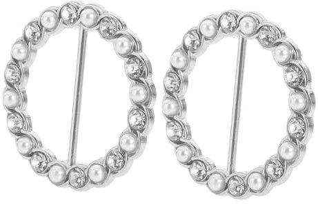 SEWACC 2 Stück Schalschnallenring Schalbrosche Schalschiebeschnalle Schalschmuck Schal Für T Shirt Seidenschal Clip Schalschnalle Schalclip Schalclips Für Damen Zirkonia Silber