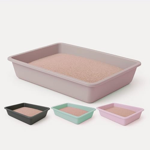 Arenero Gato – Caja Arenero para Gatos x 2 Uds – Fabricado en España con Materiales 100% Reciclados - Bandeja de Arena Sanitaria Higiénica e Inodoro Abierta para Gatos Medianos - Fácil de Limpiar