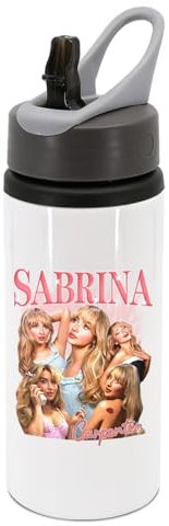 New Spirit Original Vintage 90's style Sabrina Carpenter water bottle with handle attatchment drinks cup water bottle refill cute fun