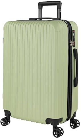 ITACA - Valigia Da Stiva Rigida - Trolley Grande Con Ruote, Valigia 23kg Per Viaggi, Trolley Da Stiva Resistente. Lucchetto a Combinazione, Pistacchio
