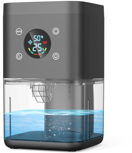 Dehumidifiers for home, 1800ml Dehumidifier for Drying Clothes, Quiet Dehumidifiers with timing, filter screenand intelligent dehumidification, Air Purification, Ideal for Bedroom Bathroom-Black