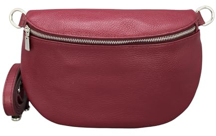 Brise Art AFIA Damen Bauchtasche Echtleder Handgefertigt Crossbody Bag | Damen Umhängetasche, Echtes Leder, Schultertasche mit Ledergurt, 3 Fächer, Wasserabweisend, Made in Italy