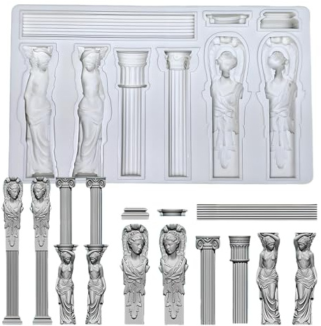 Silikonformen für römische Säulen | Tonformen für griechische Göttinnenstatuen, Retro-Schokoladenformen, Marmorsäulen-Relief