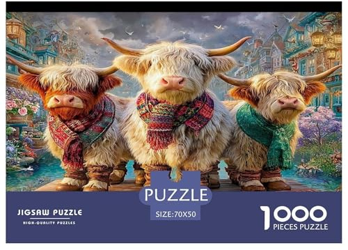 Yak Jigsaw Puzzles,1000 Teile Puzzle Wildlife, Familienspiel, Firmenfeier, Geschenk für Liebe und Freund, 70 x 50 cm/1000 Stück