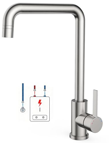 Niederdruck Armatur Küche mit 2 Strahlarten, 360 ° Drehbare Wasserhahn Küche, Leicht zu zerlegen und zu waschen, Spültischarmatur für Boiler, Untertischgeräte