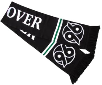 Hannover 96 Fanschal, Offizieller H96 Schal in Schwarz, Grün und Weiß, für Stadion, Freizeit & Sammler
