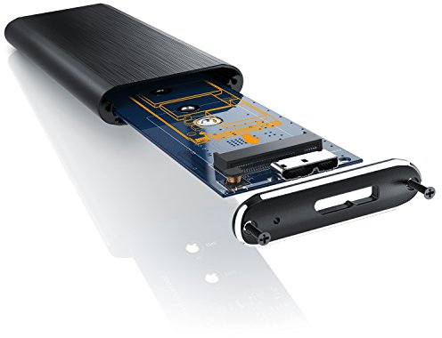 CSL - SSD Festplattengehäuse für M.2 Festplatten, USB 3.0 Case auf M.2 Adapter NGFF - 1x M.2 Key B - m.2-Schnittstellen-Standard NGFF - Module 2280 2260 2242 und 2230