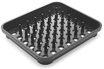 Addis 517942 Dish Draining Rack with drying pegs, Black, 38 x 33.5 x 5 cm