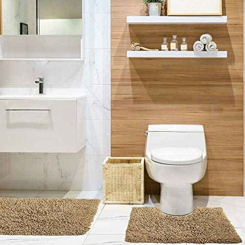 Emma Barclay Tumble Twist Pure Cotton 2pc Bath set in Coffee - Mat 50x80cm / Pedestal 50x40cm