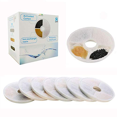 NEOUZA 8 paquets de filtres, compatibles avec la Fontaine Catit Fontaine conception de la fontaine des fleurs Acier inoxydable de la citerne