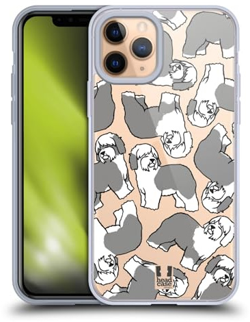 Head Case Designs Old English Sheepdog Dog Breed Patterns 4 Gel Case [Military Grade Protection] Compatible with Apple iPhone 11 Pro and Compatible with MagSafe