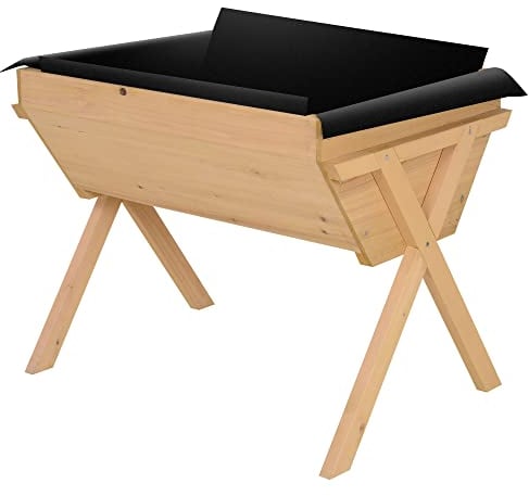 Outsunny Jardinière sur Pieds Potager dim. 100L x 70l x 80H cm Insert d'irrigation + Feutre de Drainage Inclus Bois Massif Sapin