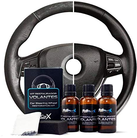 AutoFullCar - KIT RESTAURADOR VOLANTES CUERO FullCarX by Full Dip color negro | RENUEVA RESTAURA HIDRATA
