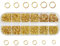 Chstarina 1100Pcs Biegeringe Offene, 4mm 5mm 6mm 7mm 8mm 10mm Offene Ringe Springen, Spaltringe Metall Kettenringe Verbindungsringe für Schmuckherstellung, Halskette, Armband, Schmuckzubehör (Golden)