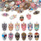 Beadthoven 48 Stück Emaille-Eule-Totenkopf-Charms, bunte Tier-, Vogel-, Skelett-Anhänger für Ohrringe, Halskette, Schmuckbasteln